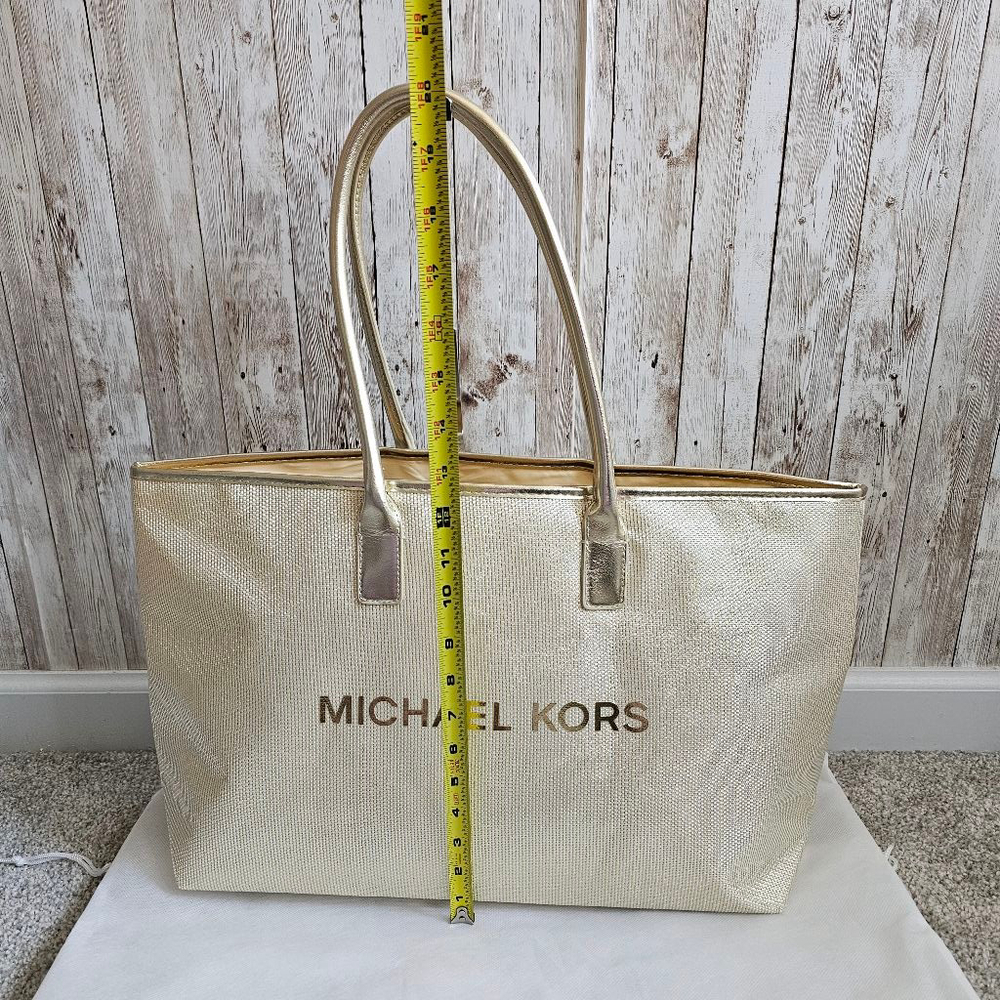 Women's Michael Kors Tote Bag, One Size, Gold - Picture 3 of 8